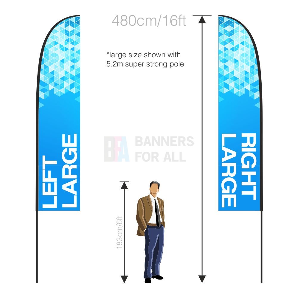 3.5m x 0.8m Feather Banner Handed Pair (LH+RH) | Feather Banners ...