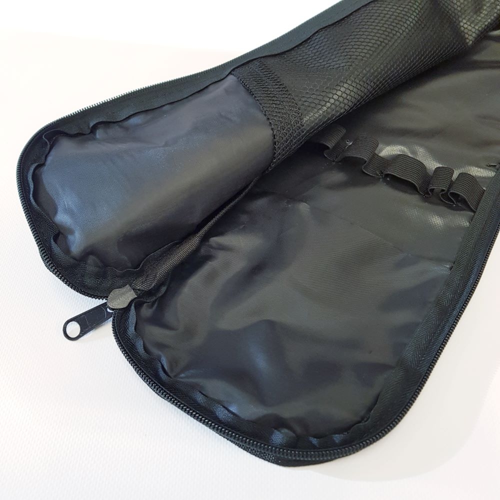 Gutter vacuum pole bag with side and shoulder strap